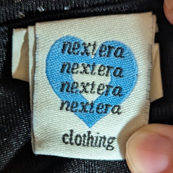 VTG 00s Y2K Next Era Black w/ Silver Glitter Cropped Tank Top Sz Junior's M - Picture 6 of 7